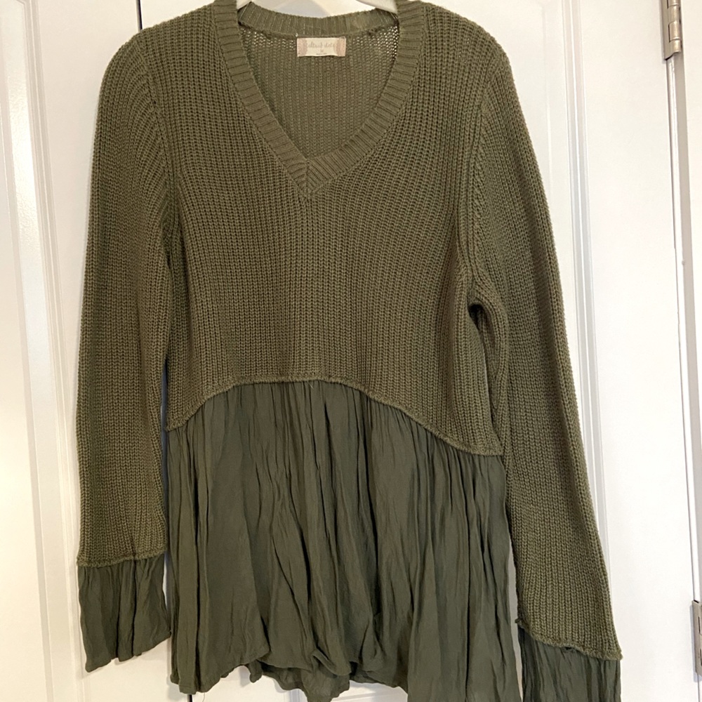 Army Green Peplum Sweater Altard State
